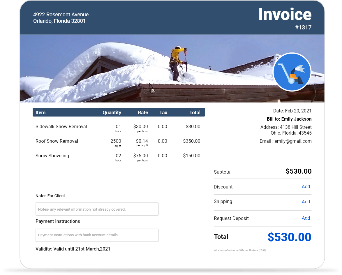 Subcontractor invoice template