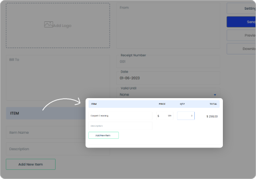 add line item