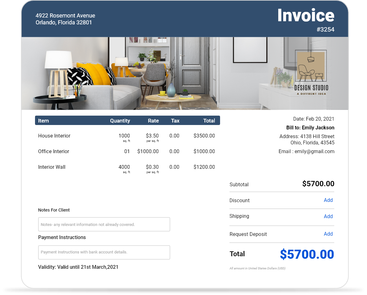 Junk removal invoice template