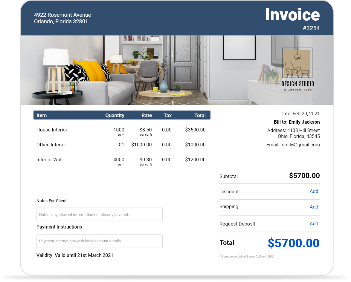 Junk removal invoice template