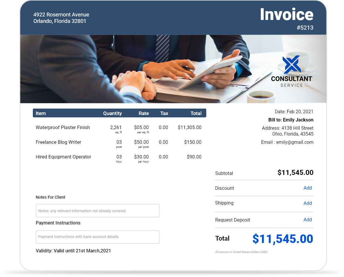 Junk removal invoice template