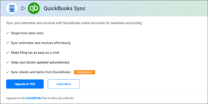 QuickBooks sync