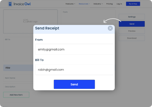 sending receipt online