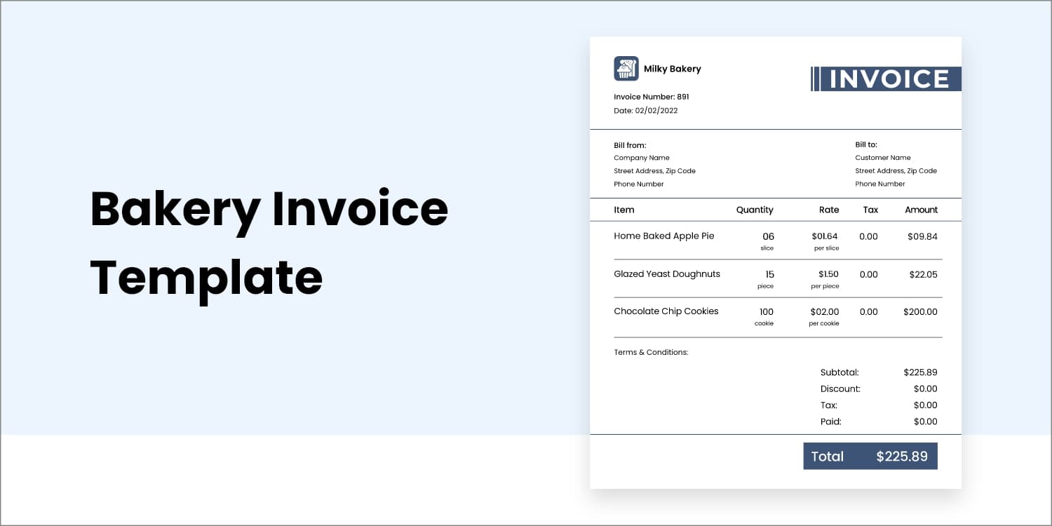 Bakery Invoice Template Download Free InvoiceOwl