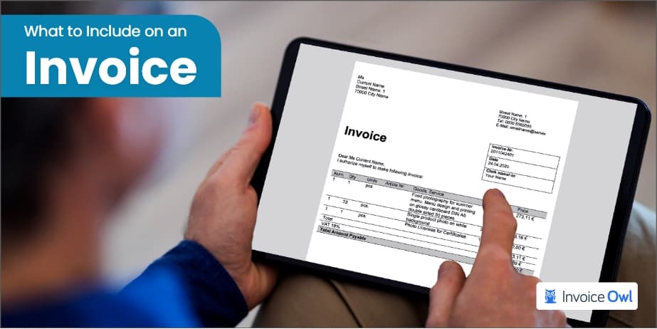 What to include on an invoice