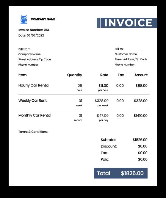 Free invoice templates