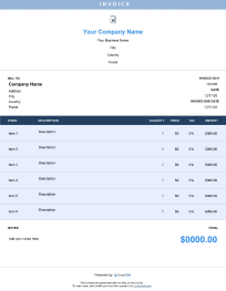 Google Sheet invoice template