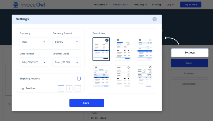 Choose a customized receipt template