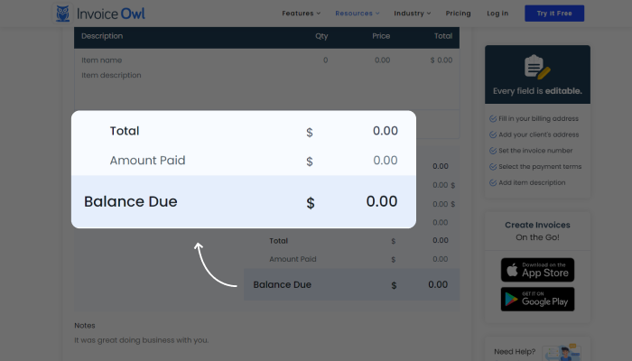 Get the total amount charged