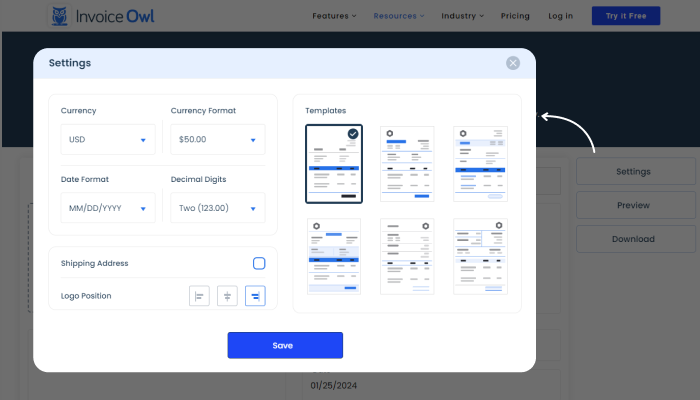 Select estimate template as per your need