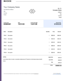 Microsoft Word invoice template